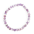 Chevron Amethyst 6mm Beaded Bracelet - KKW-041 - Crystalarium