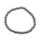 Hematite 6mm Beaded Bracelet - KKW-035 - Crystalarium