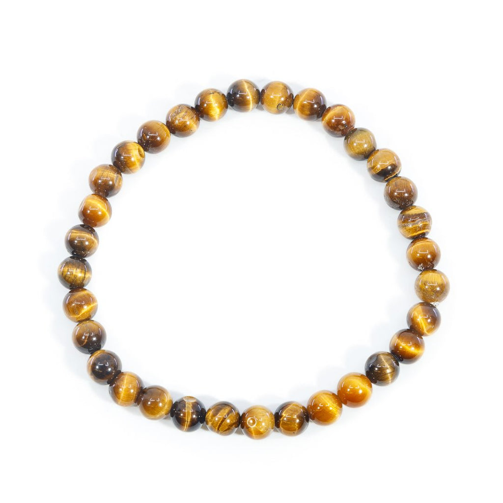 Tigers Eye 6mm Beaded Bracelet - JJW-035 - Crystalarium