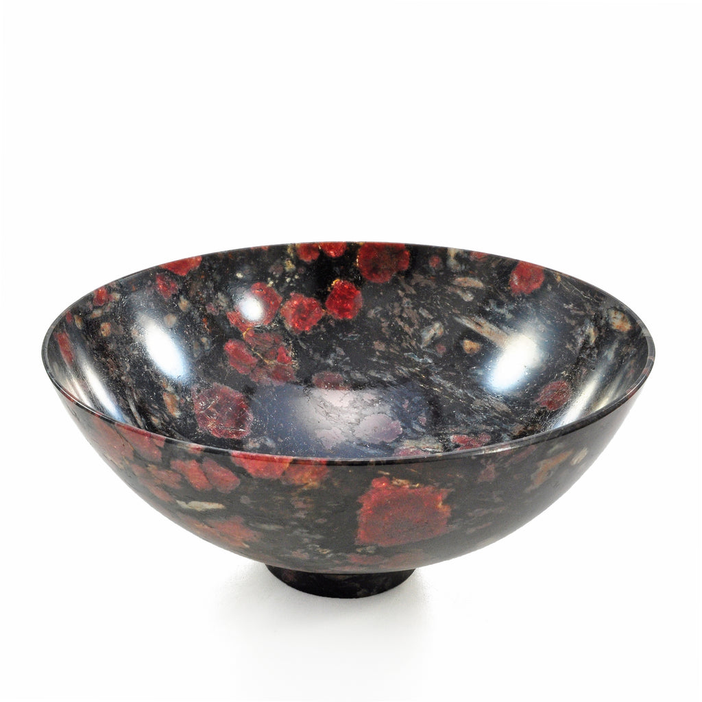 Garnet in Matrix 5.9 inch 0.68 lbs Natural Crystal Carved Bowl - India - CCR-038 - Crystalarium