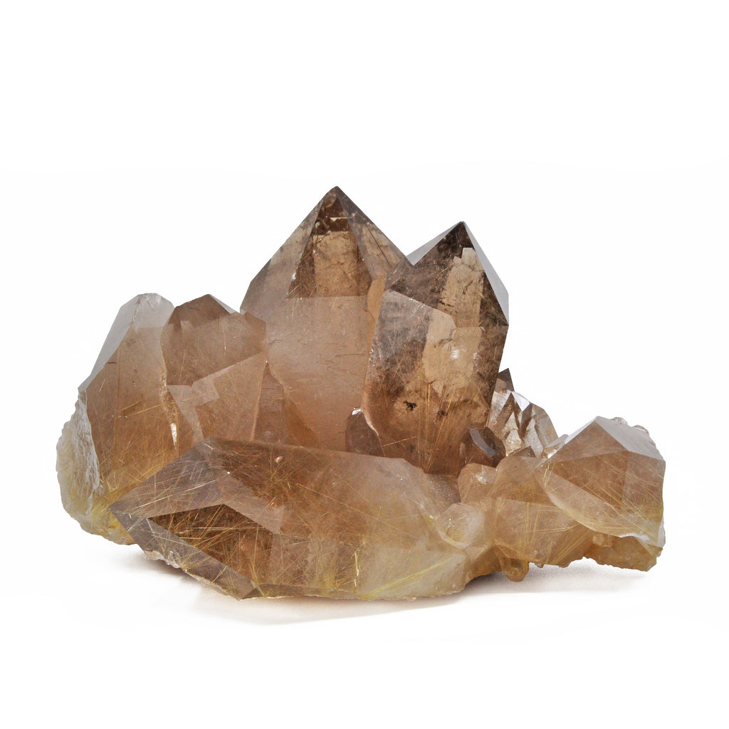Rutilated Smokey Quartz 7.2 inch 3.97 lbs Natural Crystal Cluster - Brazil - EEX-208 - Crystalarium