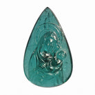 Blue-Green Tourmaline 26.59mm 24.0ct Natural Gemstone "Mary and Child" Carving - EEF-012 - Crystalarium