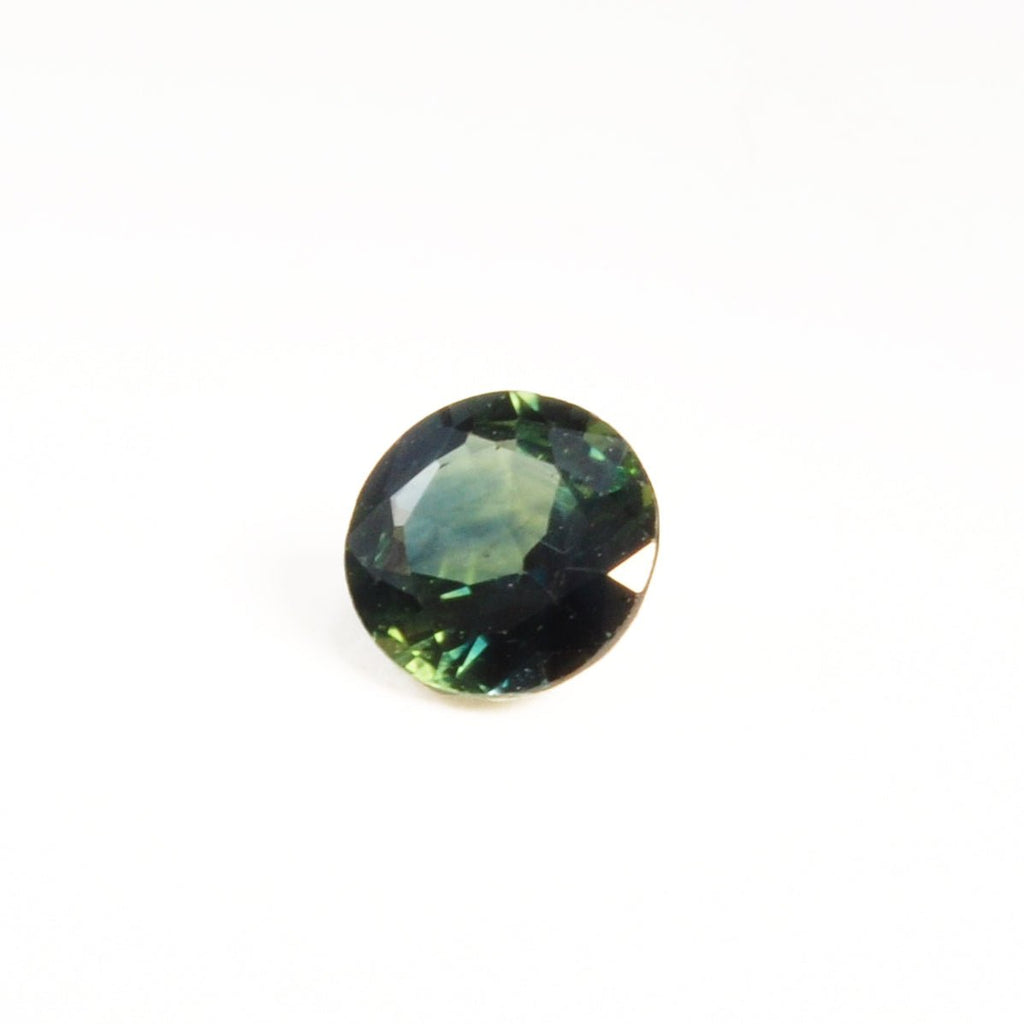 Blue Green Sapphire 1.29ct Round Faceted Gemstone - 1-370 - Crystalarium