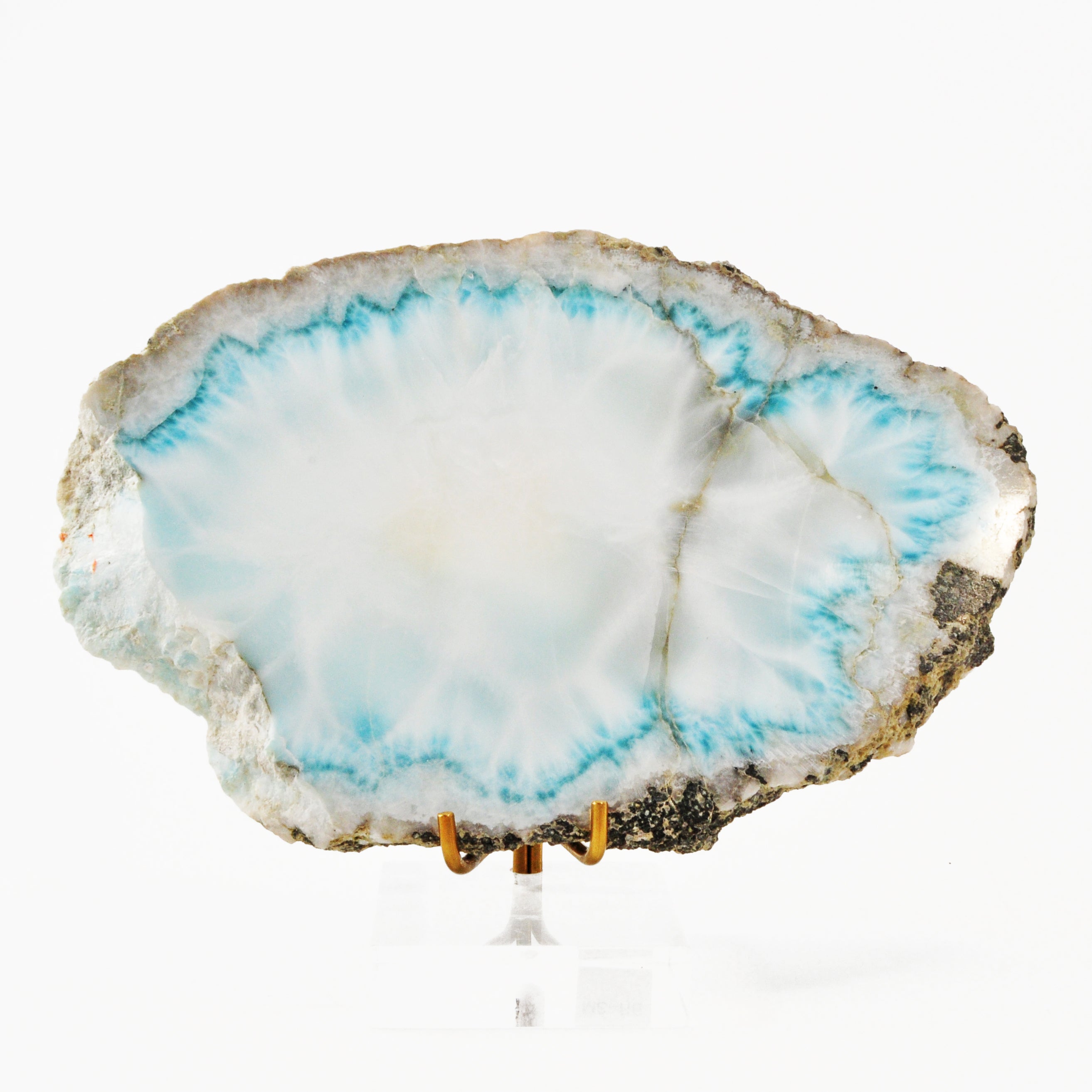 Larimar 5.83 inch Partial Polished Crystal Slice - Dominican Republic - DDH-105 - Crystalarium