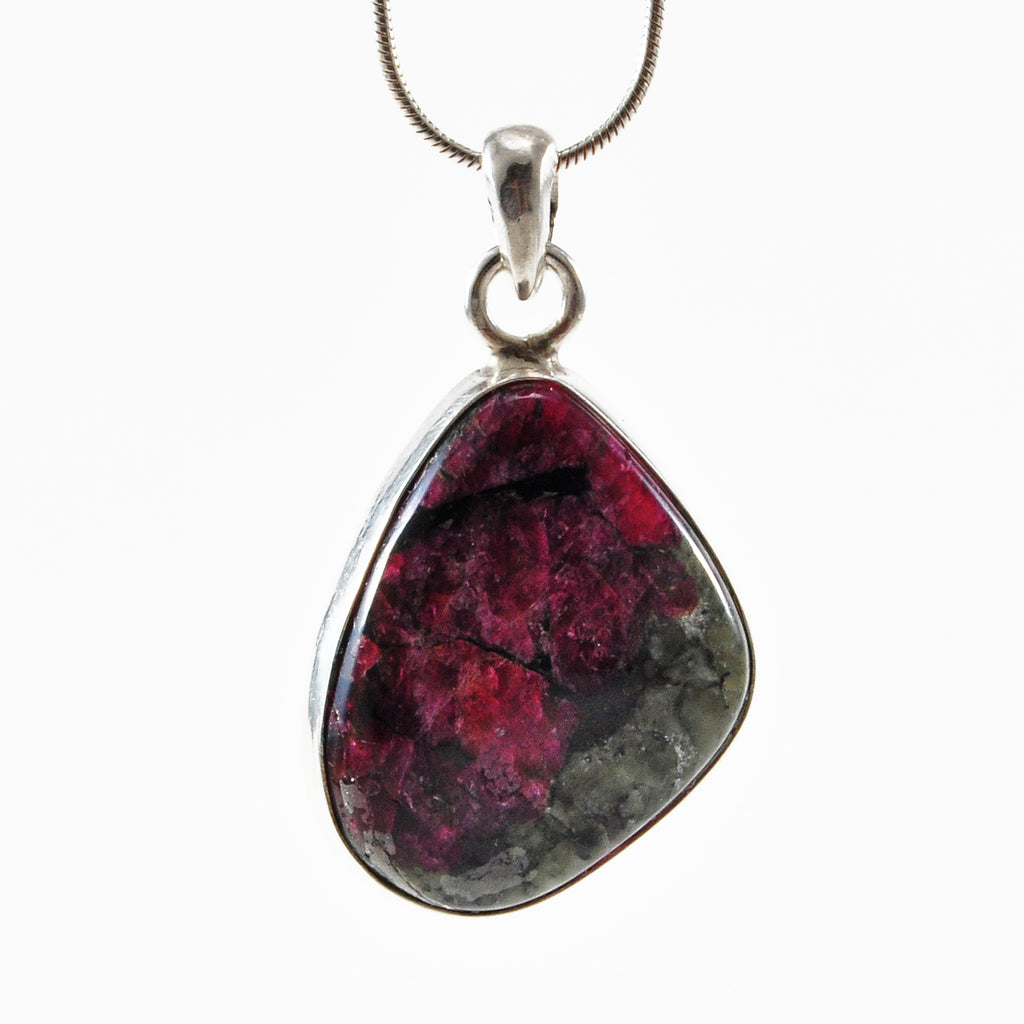 Eudialyte in Matrix 12.69ct Cabochon Sterling Silver Handcrafted Pendant - EEO-219 - Crystalarium