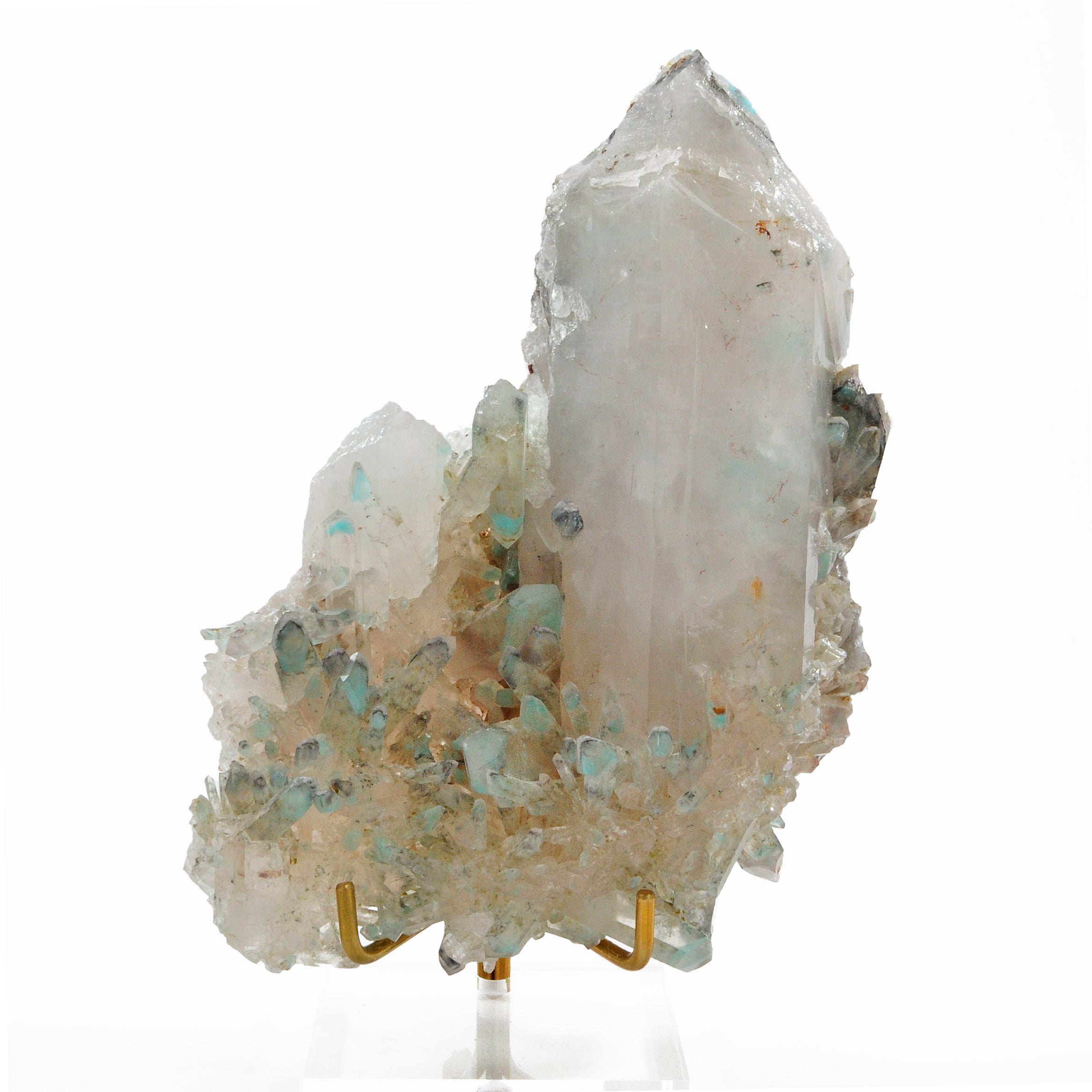 Ajoite in Quartz 6.5 inch 844gr Natural Crystal Cluster - South Africa - FFX-113 - Crystalarium