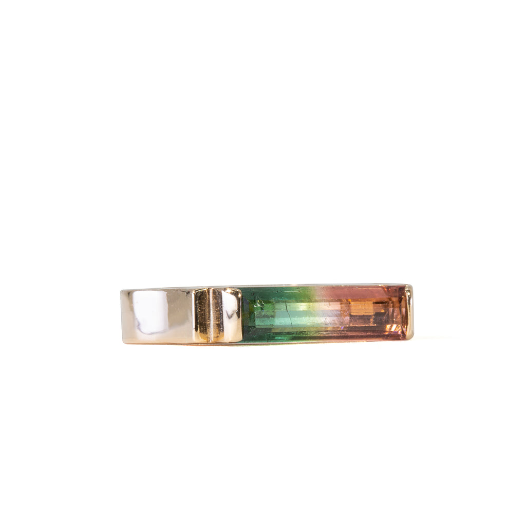 Bi-Color Tourmaline 1.9 carat Faceted 14k Handcrafted Cantilever Ring - JJO-032 - Crystalarium