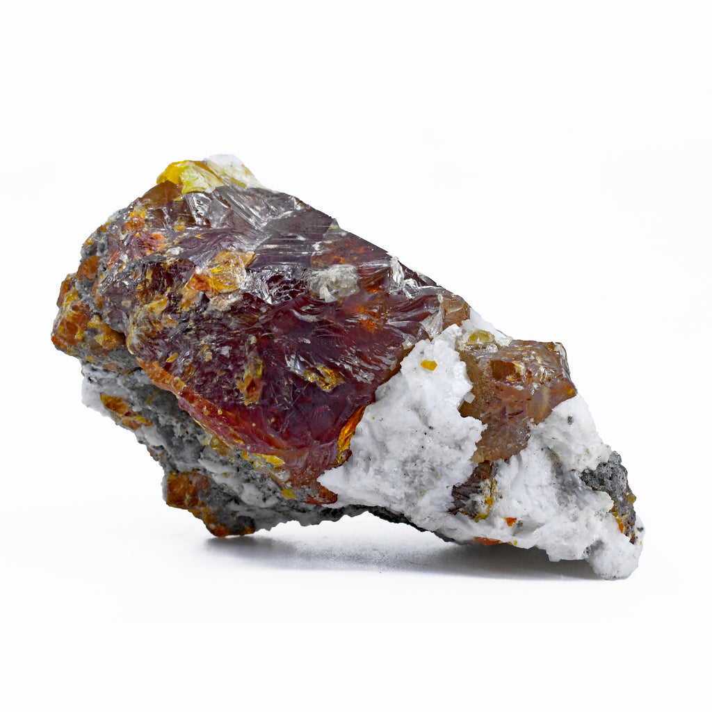 Sphalerite 1.25 inch On Calcite Natural Crystal Specimen - Spain - QX-205 - Crystalarium