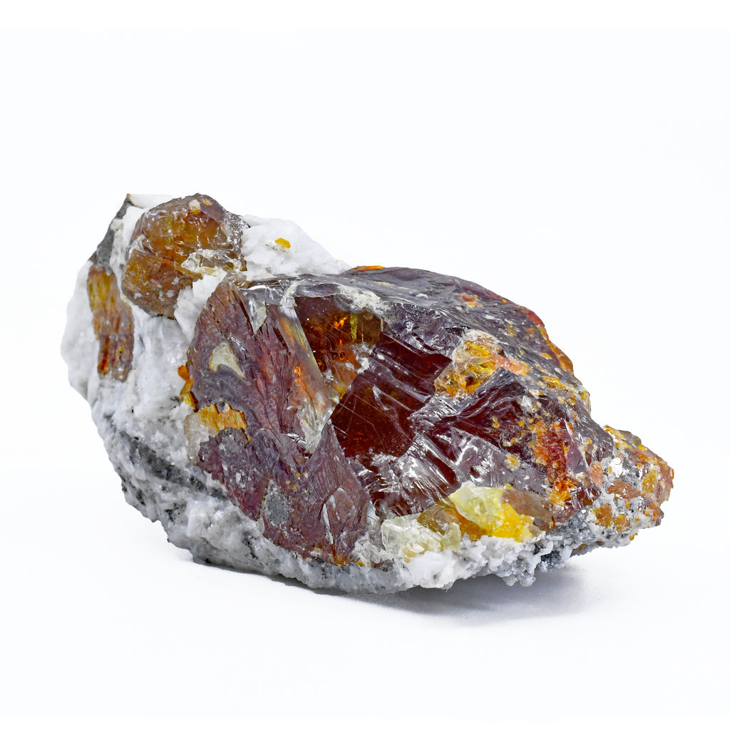 Sphalerite 1.25 inch On Calcite Natural Crystal Specimen - Spain - QX-205 - Crystalarium