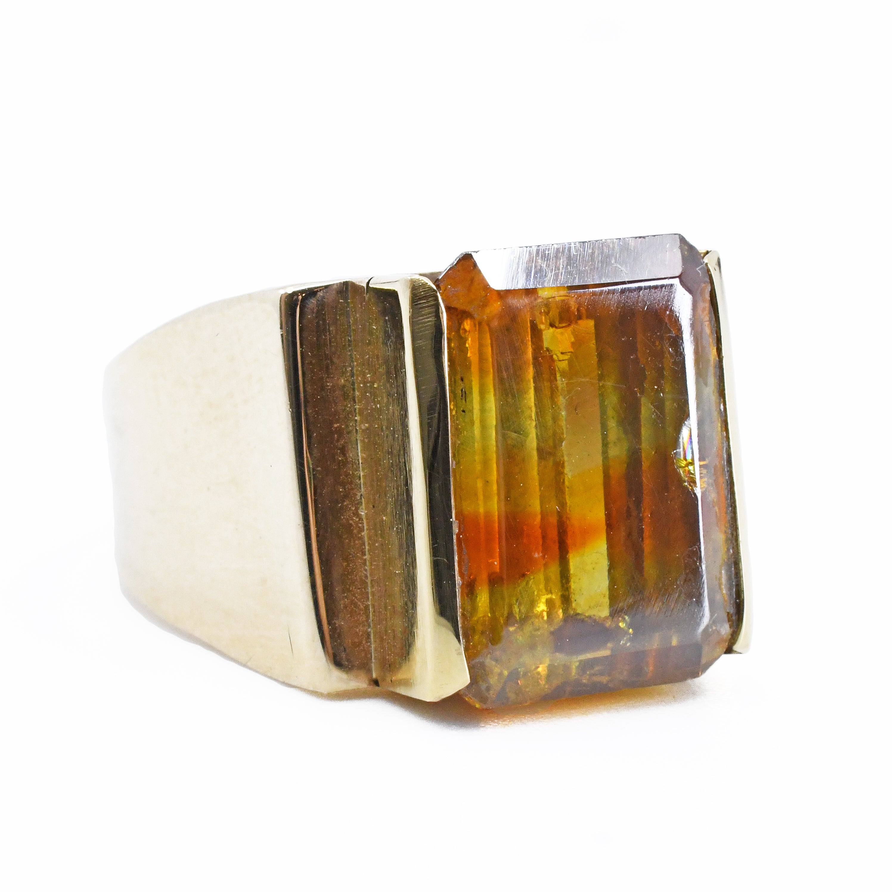 Sphalerite Gem Faceted 14kt Ring - SO-167 - Crystalarium