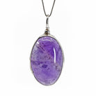 Amethyst Oval 48.45ct Cabochon Sterling Silver Handcrafted Pendant - DDO-144 - Crystalarium