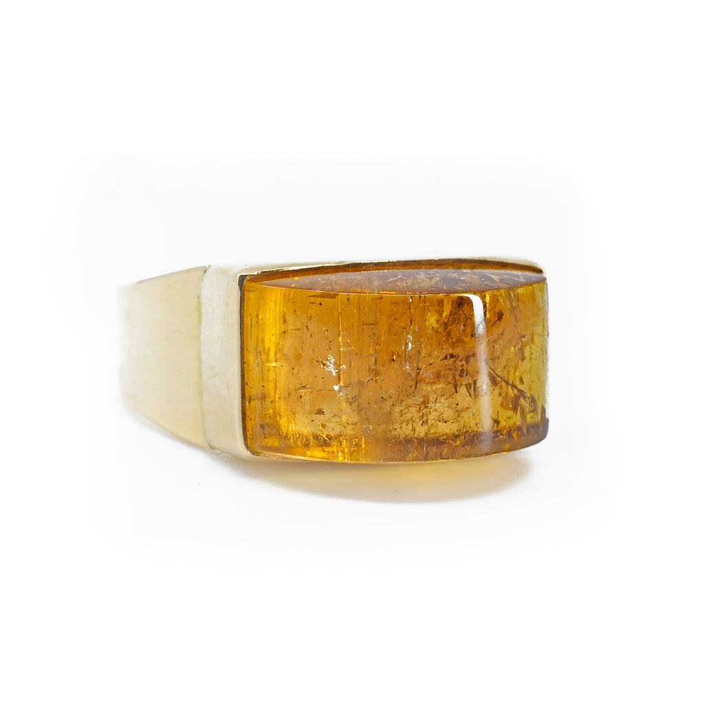 Imperial Topaz 14k Handcrafted Gemstone Ring - OO-158 - Crystalarium