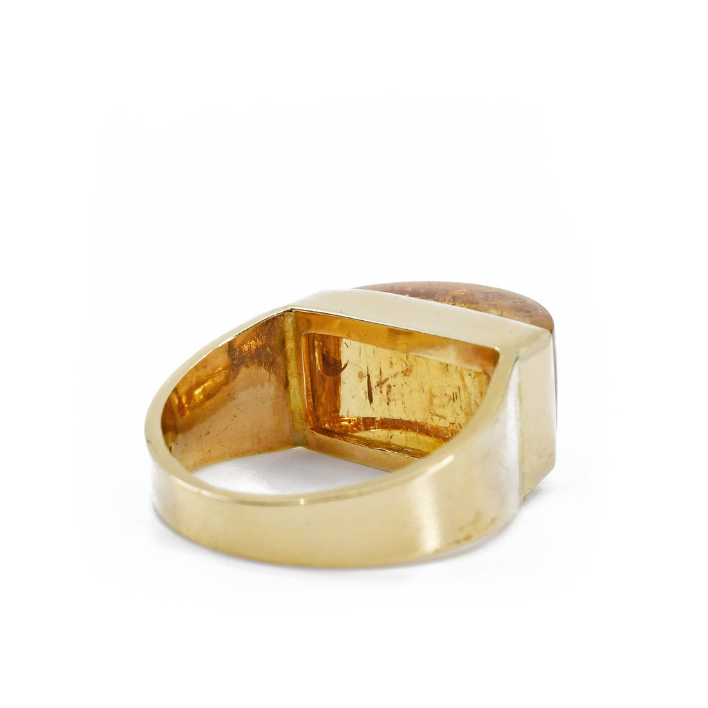 Imperial Topaz 14k Handcrafted Gemstone Ring - OO-158 - Crystalarium