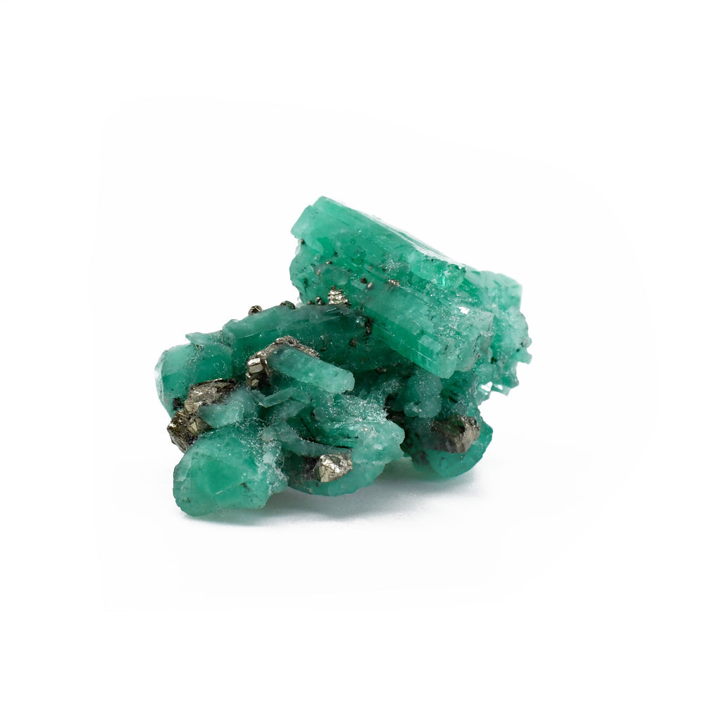 Emerald 1.29 inch 40.5 ct with Pyrite Natural Crystal Specimen - Colombia - GGX-266 - Crystalarium