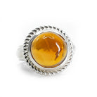 Madiera Citrine 6.34ct Round Cabochon Sterling Silver Handcrafted Gemstone Ring - GGO-116 - Crystalarium