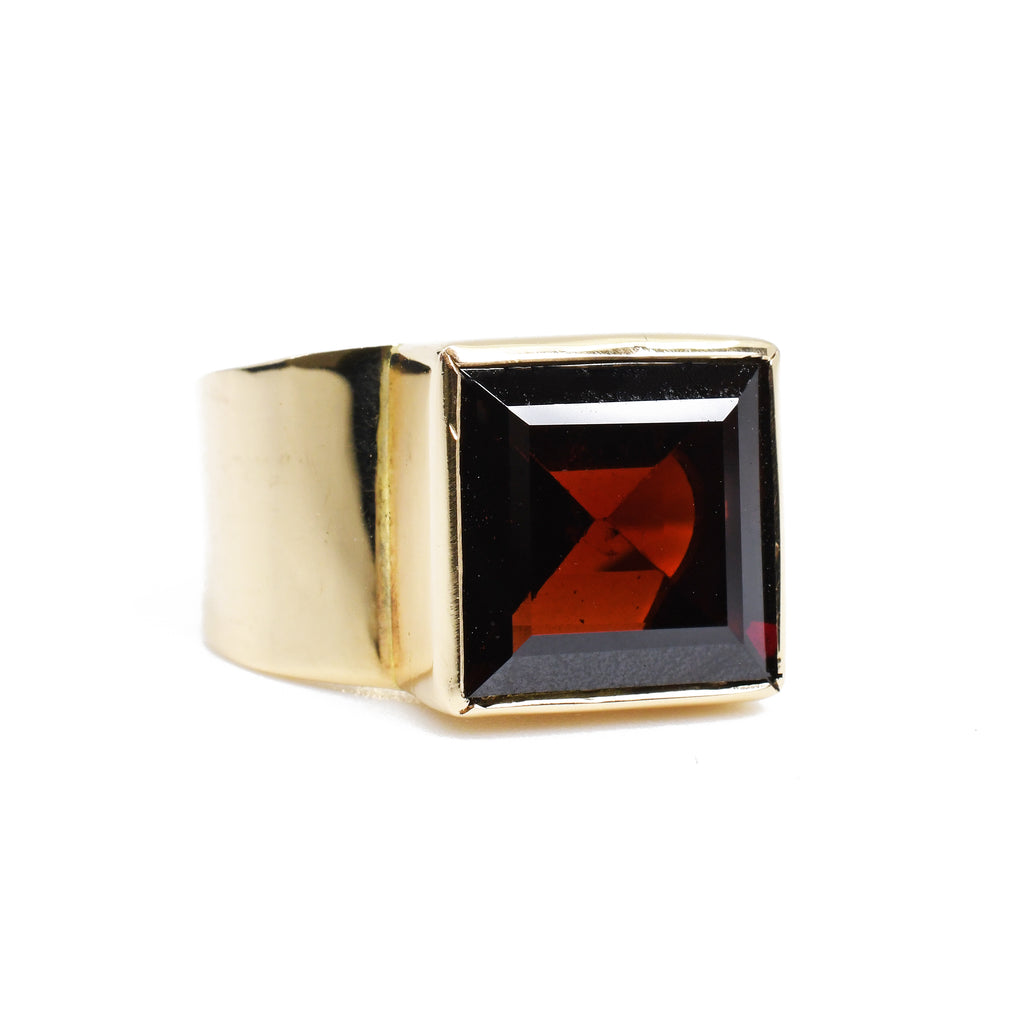 Faceted 6.22ct Garnet Handcrafted 14k Gemstone Ring - TO-074 - Crystalarium