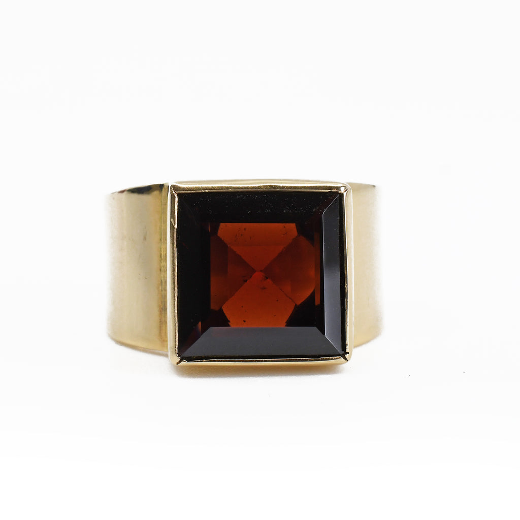 Faceted 6.22ct Garnet Handcrafted 14k Gemstone Ring - TO-074 - Crystalarium