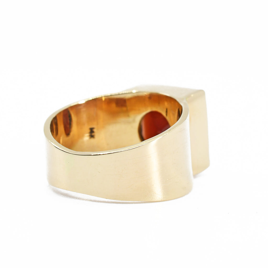 Faceted 6.22ct Garnet Handcrafted 14k Gemstone Ring - TO-074 - Crystalarium