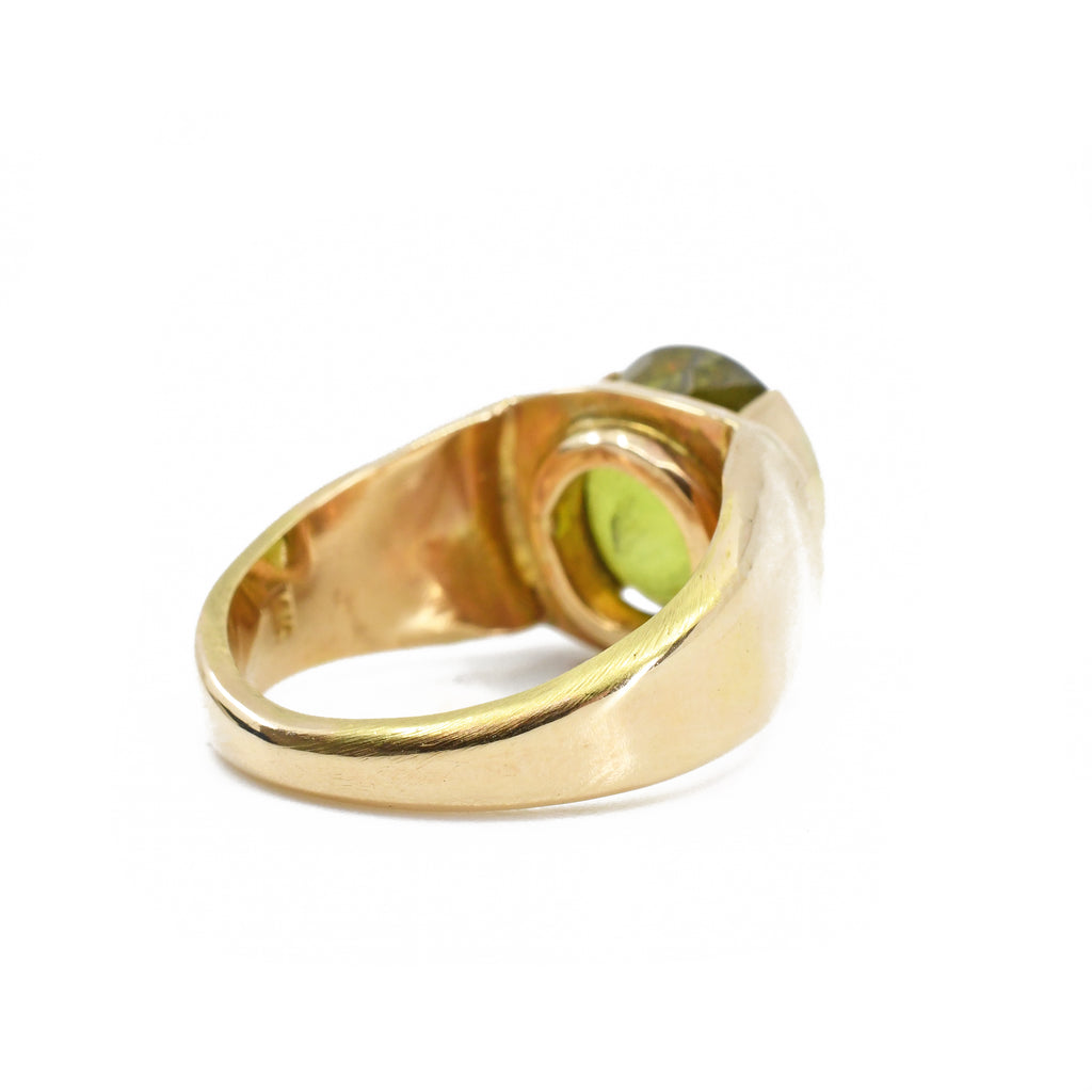 Sphene 5.05 carat Oval Faceted 14K Handcrafted Gemstone Ring - EEO-175 - Crystalarium