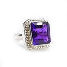 Amethyst 16.01 mm 7.21 carats Faceted Sterling Silver Handcrafted Gemstone Ring - GGO-155 - Crystalarium