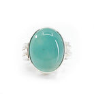 Aquaprase 61.5 carat 21.35 mm Oval Cabochon Handcrafted Sterling Silver Gemstone Ring - GGO-154 - Crystalarium