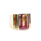 Pink Tourmaline 5.15 carat 13.32 mm Rectangle Faceted 14K Handcrafted Gemstone Ring - GGO-156 - Crystalarium