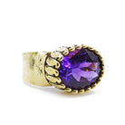 Amethyst Faceted Gemstone 14k Handcrafted Ring - XO-310 - Crystalarium