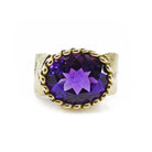 Amethyst Faceted Gemstone 14k Handcrafted Ring - XO-310 - Crystalarium