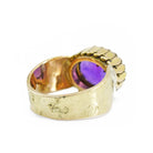 Amethyst Faceted Gemstone 14k Handcrafted Ring - XO-310 - Crystalarium