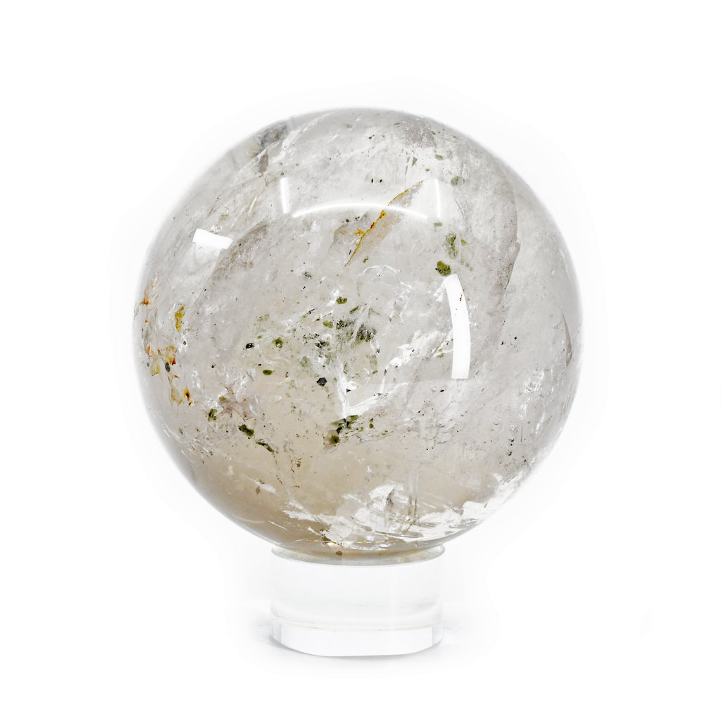 Enhydro Quartz 3.74 inch 2.72 lbs with Pyrite Polished Crystal Sphere - Madagascar - DDL-061 - Crystalarium