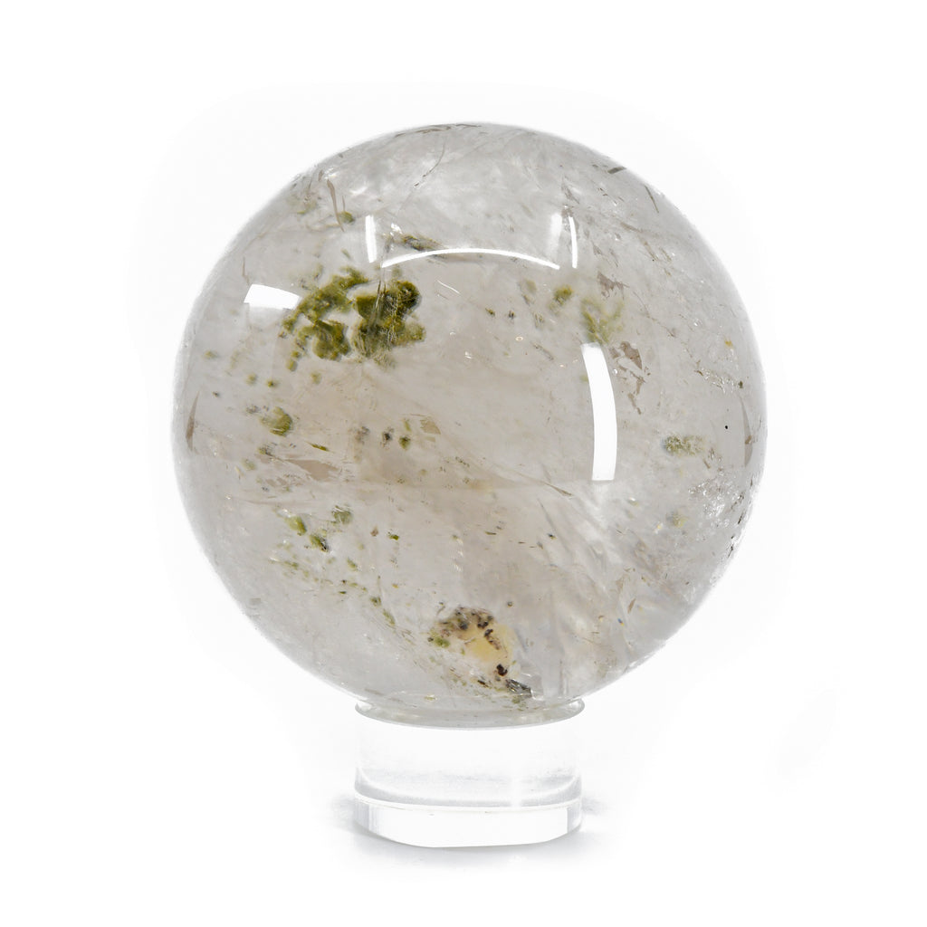 Enhydro Quartz 3.74 inch 2.72 lbs with Pyrite Polished Crystal Sphere - Madagascar - DDL-061 - Crystalarium
