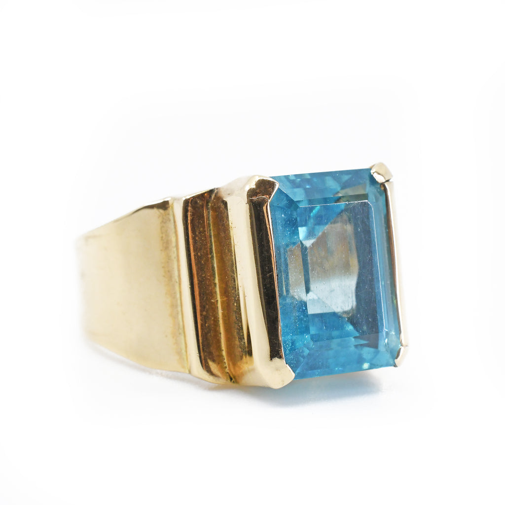 Apatite 14Kt Gold Faceted Handmade Ring - UO-021 - Crystalarium