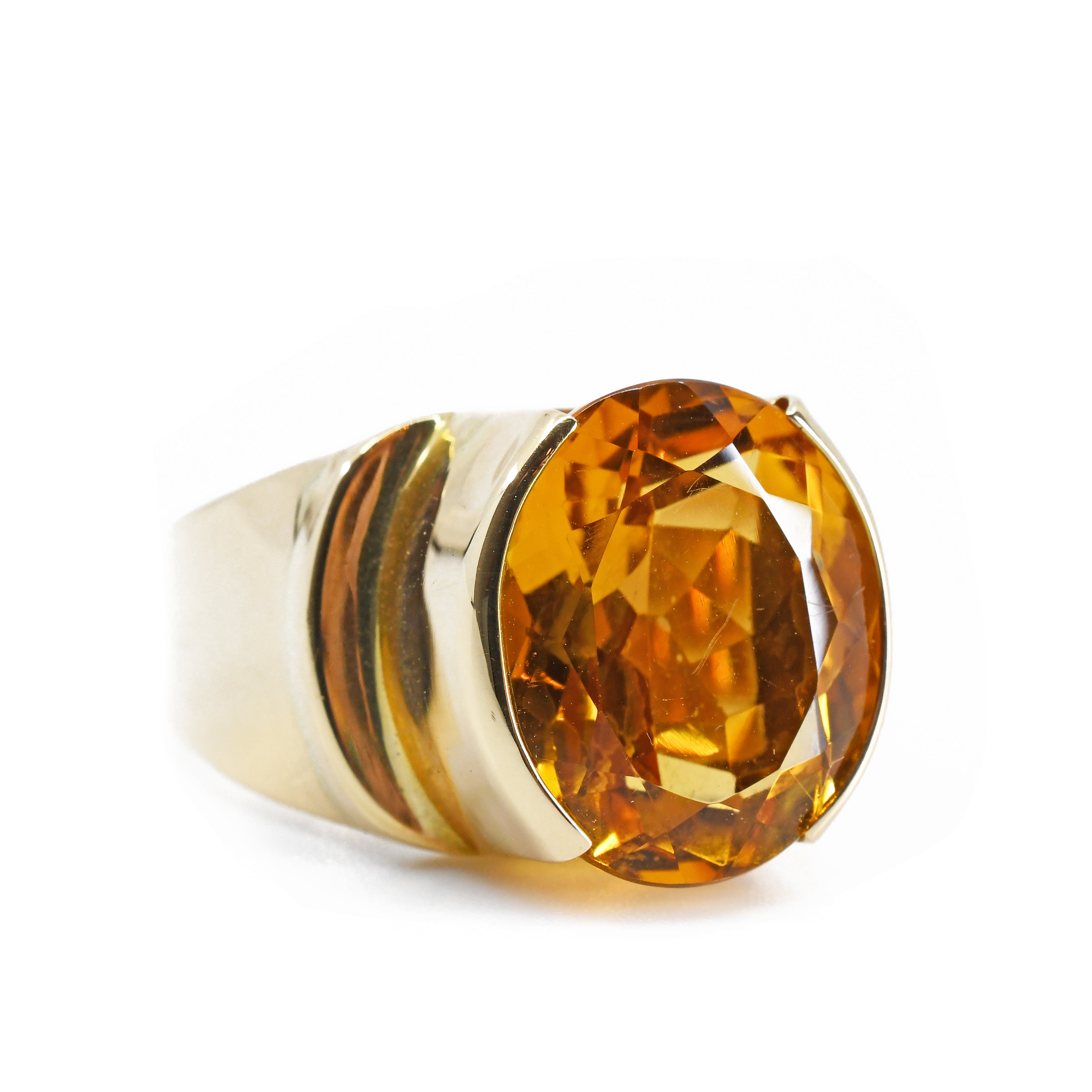Citrine Faceted 14k Gold Handmade Ring - TO-250 - Crystalarium