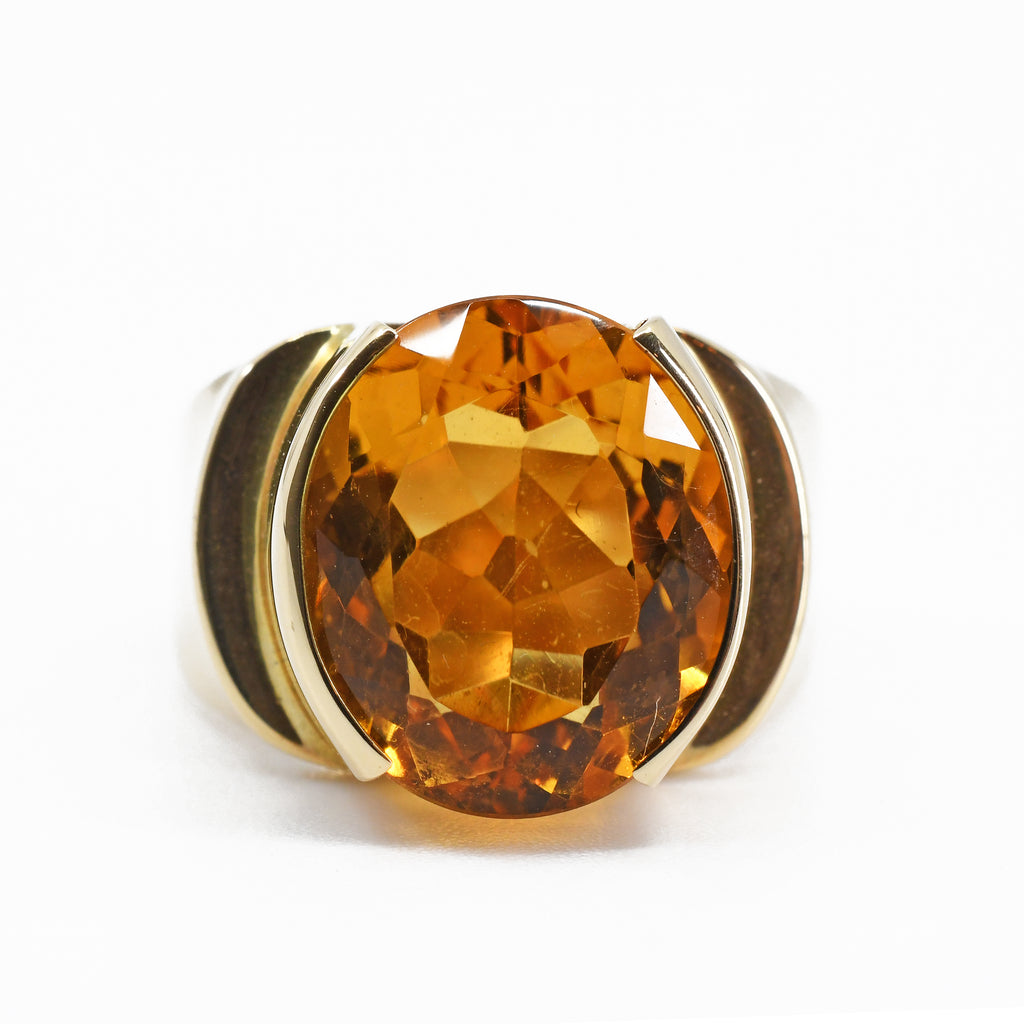 Citrine Faceted 14k Gold Handmade Ring - TO-250 - Crystalarium