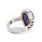 Charoite Cabochon Sterling Silver Handcrafted Ring - AAO-245 - Crystalarium