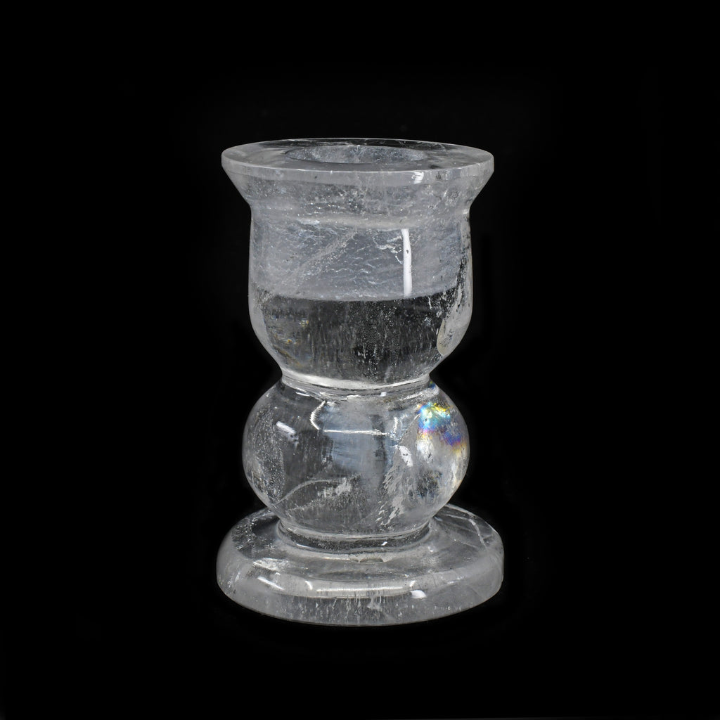 Clear Quartz 2.59 inch 132.4 grams Carved Crystal Candle Stick - Brazil - AAR-013D - Crystalarium