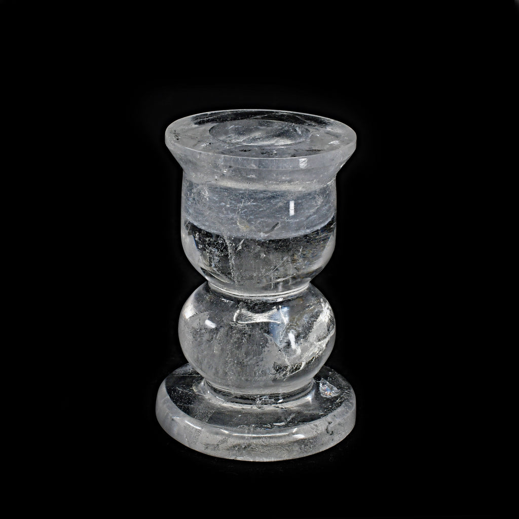 Clear Quartz 2.59 inch 132.4 grams Carved Crystal Candle Stick - Brazil - AAR-013D - Crystalarium