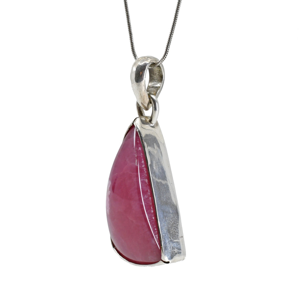 Cobalt Calcite 29.12ct Sterling Silver Cabochon Handcrafted Pendant - CCO-046 - Crystalarium