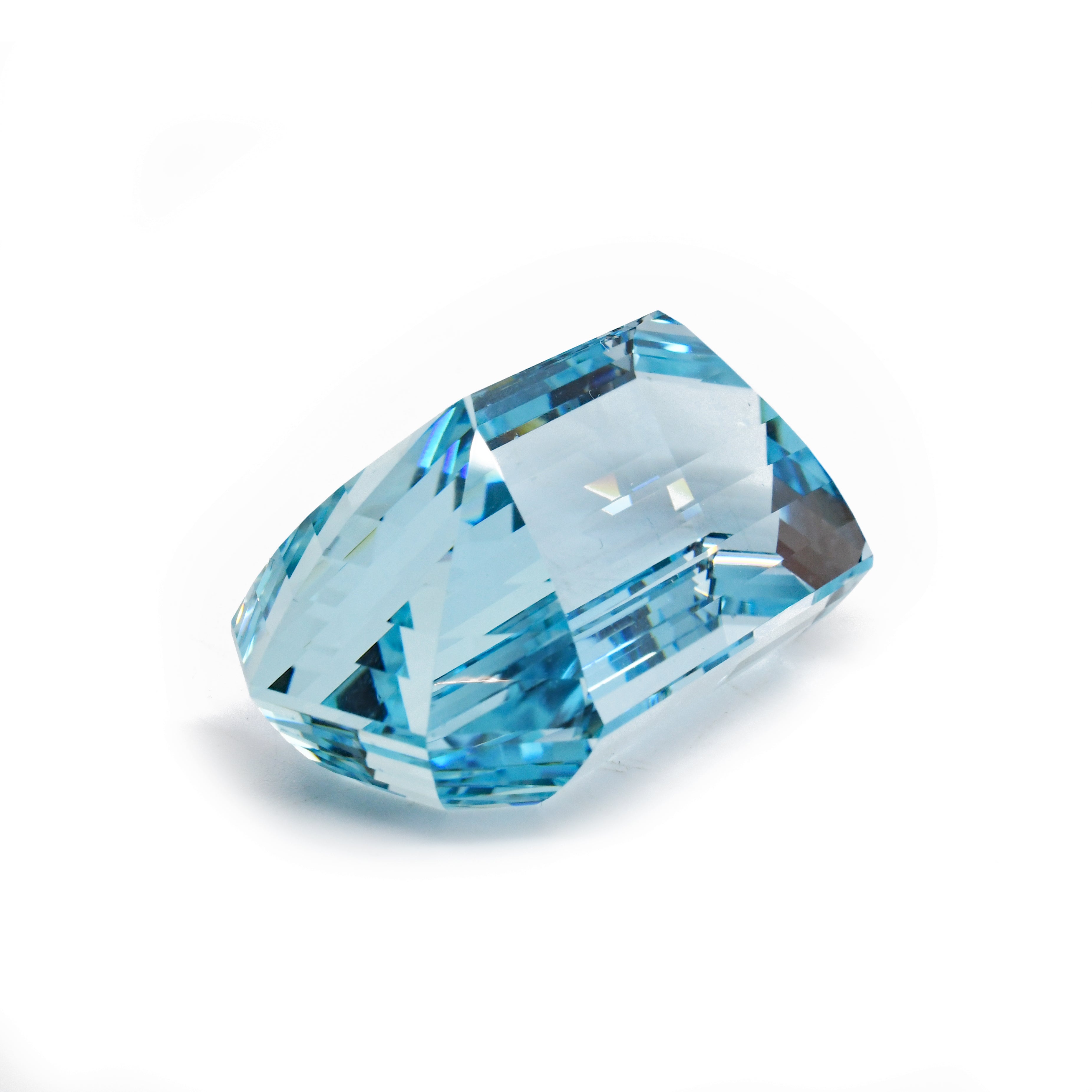 Aquamarine 37.7 mm 105.5 carat Natural Faceted Gemstone - Brazil - PV-129 - Crystalarium