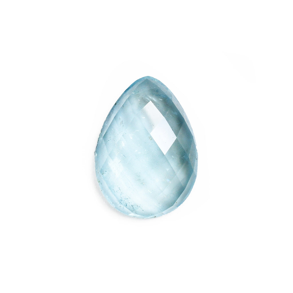 Aquamarine 23.76mm 20.06ct Faceted Rose Cut Teardrop Gemstone - 18-011 - Crystalarium