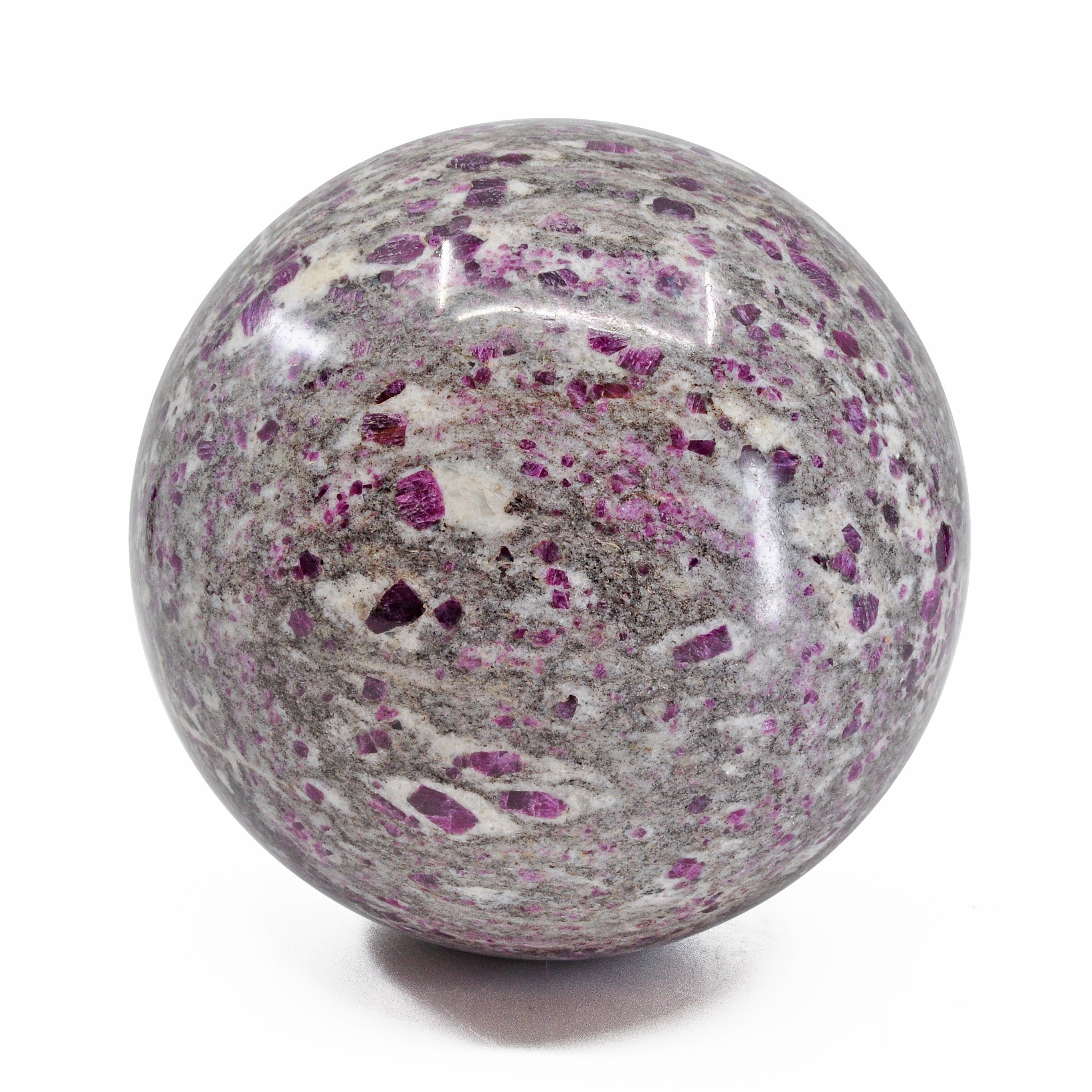 Ruby Crystals in Matrix 4.7 inch 6.17 lb Natural Crystal Sphere - India - ZL-185 - Crystalarium