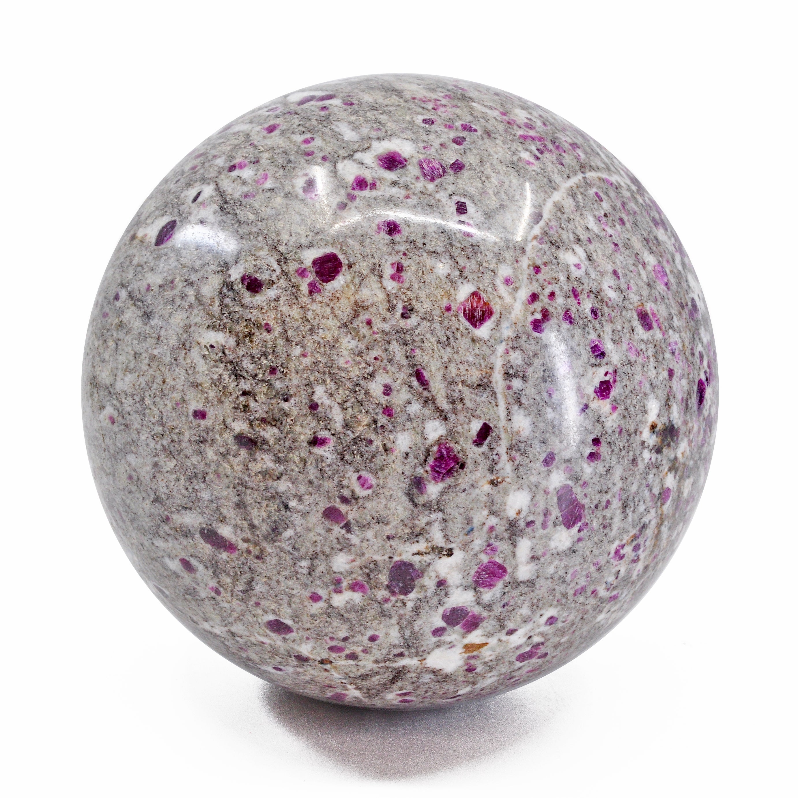 Ruby Crystals in Matrix 4.7 inch 6.17 lb Natural Crystal Sphere - India - ZL-185 - Crystalarium