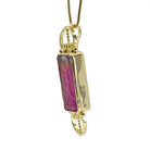 Bi Color Tourmaline Quan Yin Carving 9.58ct Handcrafted 18k Gold Pendant - GGO-176 - Crystalarium