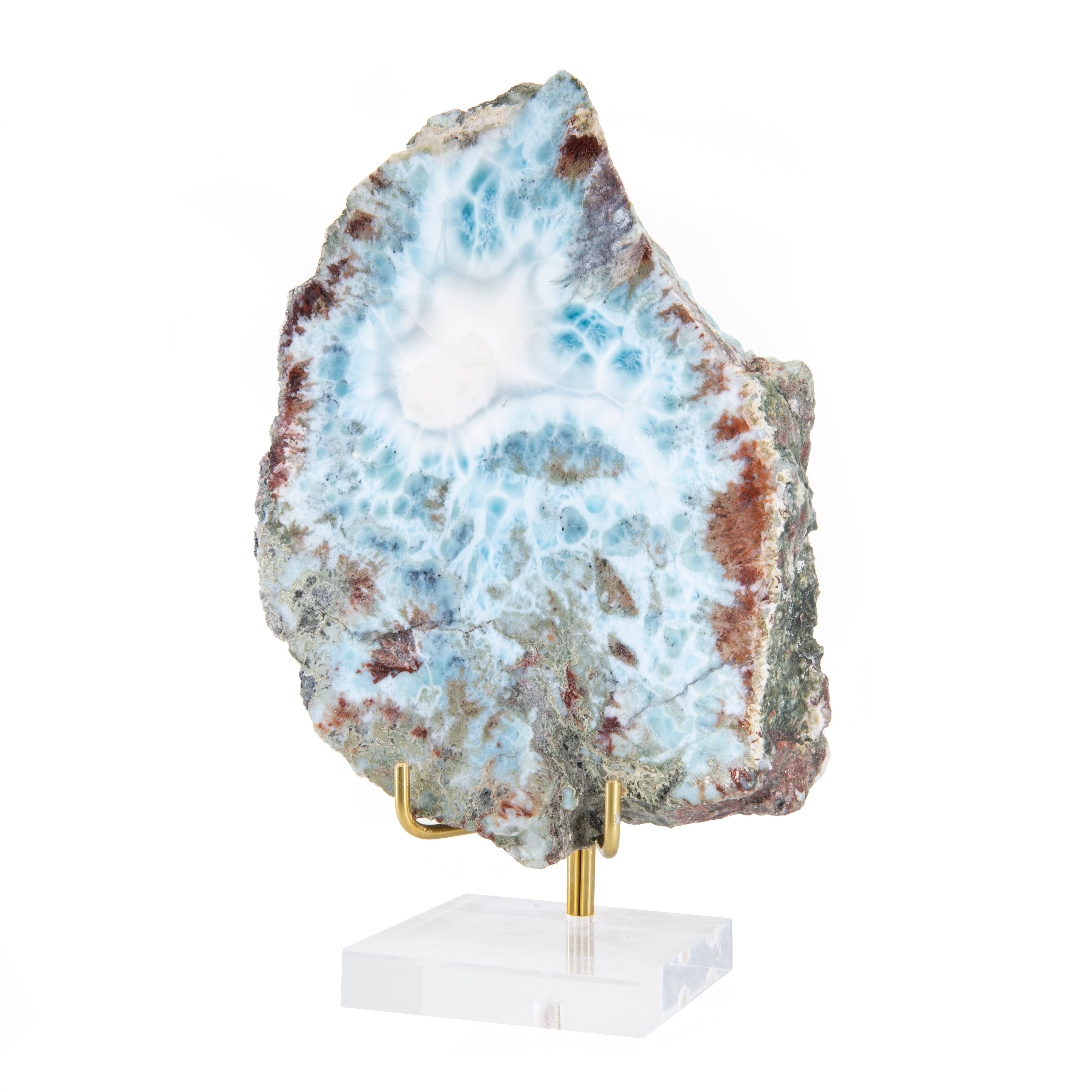 Larimar 5.8" Partial Polished Thick Slice - Dominican Republic - GGH-077 - Crystalarium