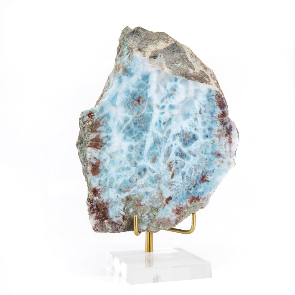 Larimar 5.8" Partial Polished Thick Slice - Dominican Republic - GGH-077 - Crystalarium