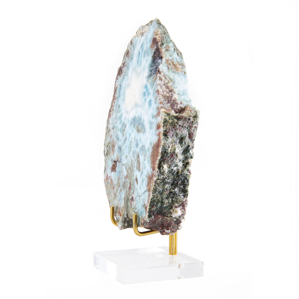 Larimar 5.8" Partial Polished Thick Slice - Dominican Republic - GGH-077 - Crystalarium