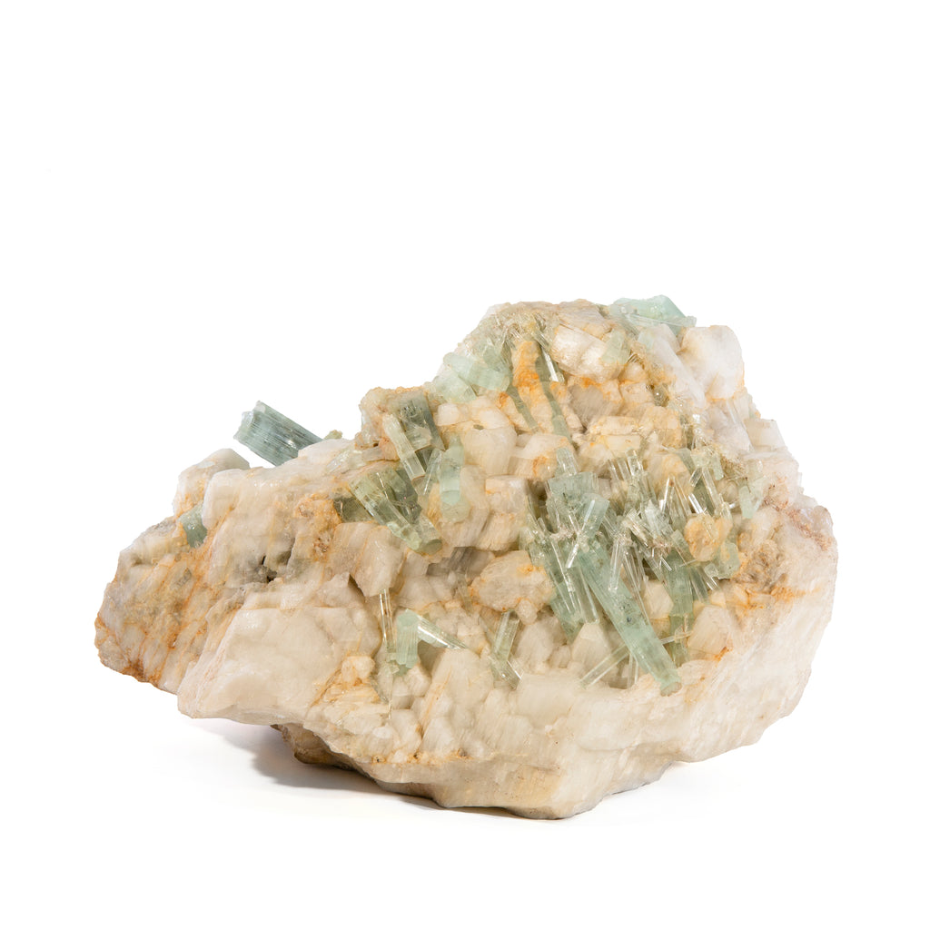 Aquamarine In Feldspar with Garnet 10.4lb 9 inch Natural Crystal Specimen - Pakistan - VX-124 - Crystalarium