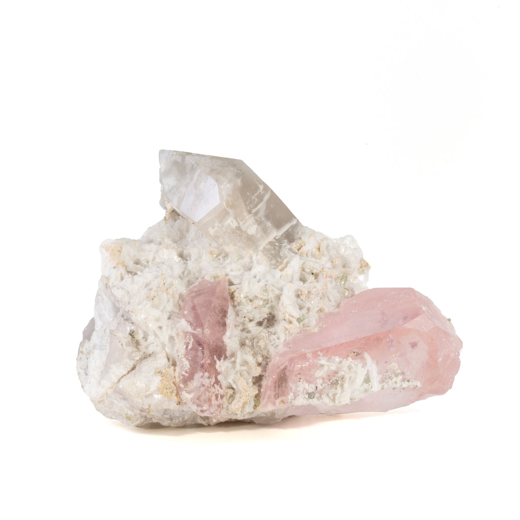 Morganite with Quartz 341 Gram Natural Gem Crystal Specimen - Afghanistan - YX-520 - Crystalarium