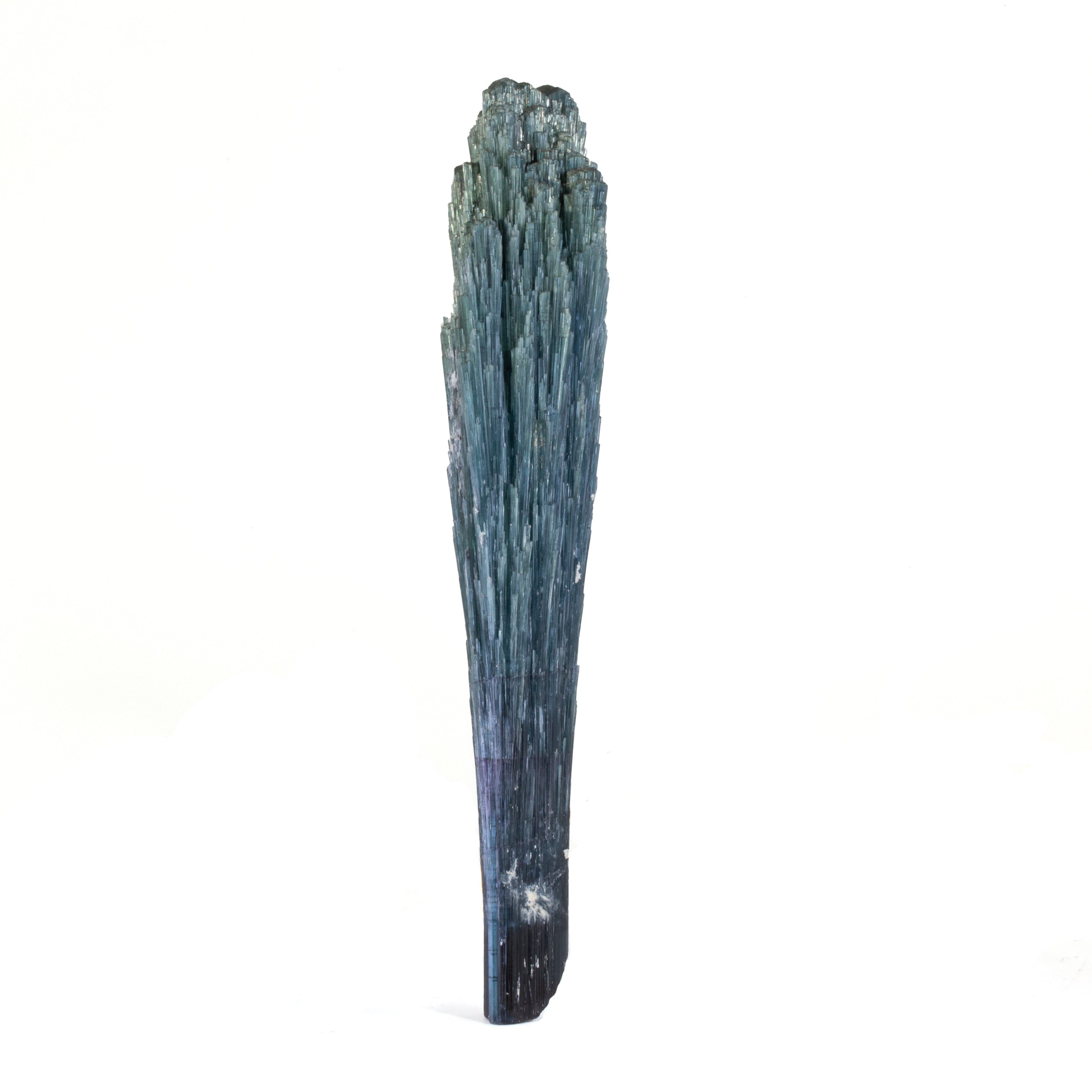 Blue Cat's Eye Tourmaline 5.2 inch 84 gram Natural Crystal Spray - Brazil - KX-028 - Crystalarium