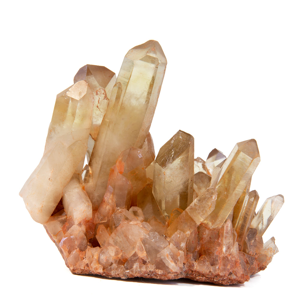 Citrine 5 inch 1.76 lb Natural Laser Crystal Cluster - Zambia - JJX-381 - Crystalarium